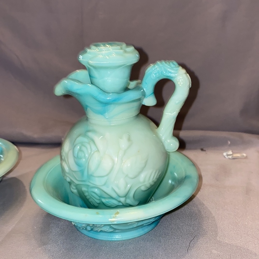 Bx47 Vintage 3 1970s Avon Bowl and Pitcher Moonwind Foaming Bath Oil Bottle - Picture 3 of 8